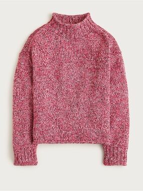 J. Crew Marled 2025 Rollneck sweater Red Navy Ivory Marled Size Large Womens